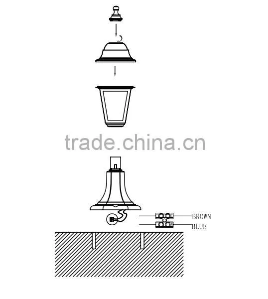 Gate Pillar Light/palstic Outdoor Garden Light/cheap Gate Standing Light/CE,ROHScertificate Classical photo-6