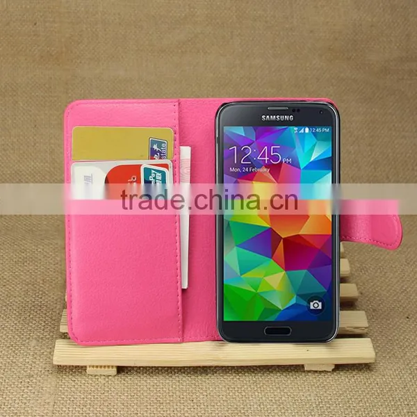 Wholesale Folio Stand Case for Samsung Galaxy S5 Mini PU Leather Flip Cover With Wallet photo-6