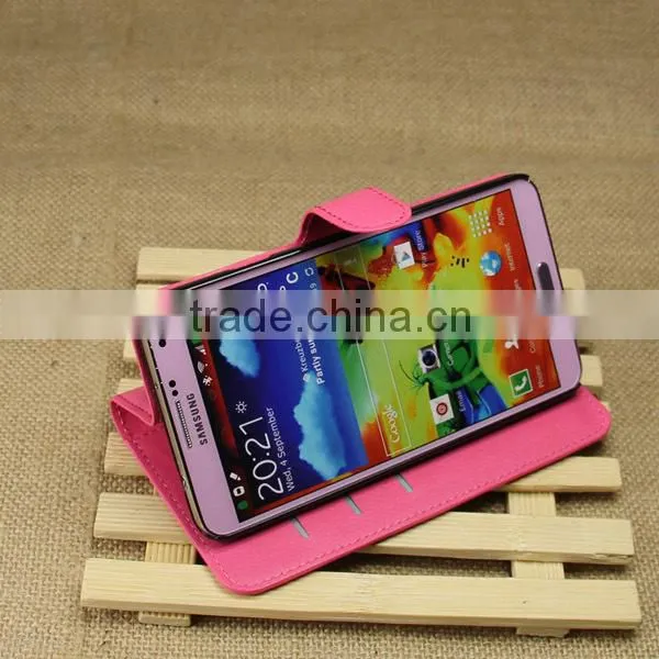 Factory Price Lichee Leather Pouch Wallet Case Folio Stand Cover for Samsung GALAXY Note3 N9000