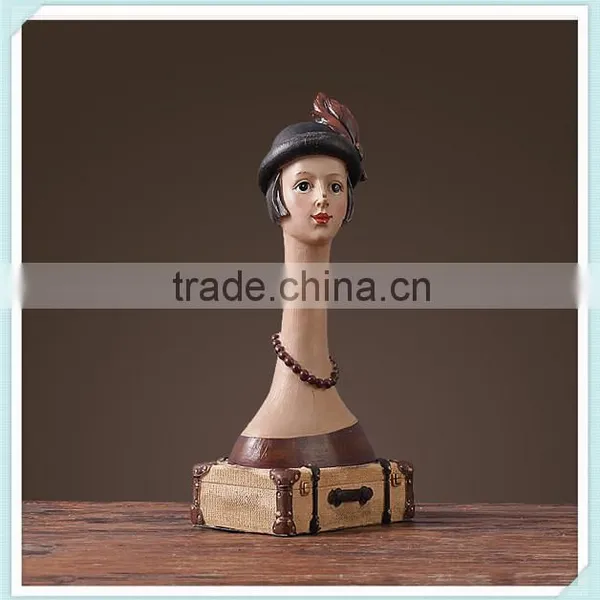 Resin Elegant Lady Bust Statue White Lady Figurine for Indoor Decor photo-4