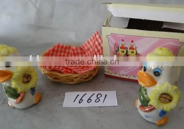 Ceramic Duck Salt and Pepper Shaker With Basket photo-2