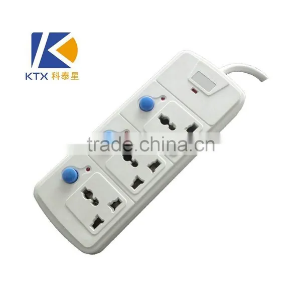 3 Way Retractable Individual Switch Power Strip Socket With CE