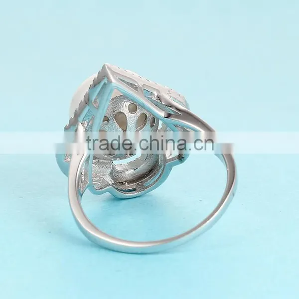 Pearl Ring Designs Heart Shape New Arrival Rings for Women SRE136W photo-5