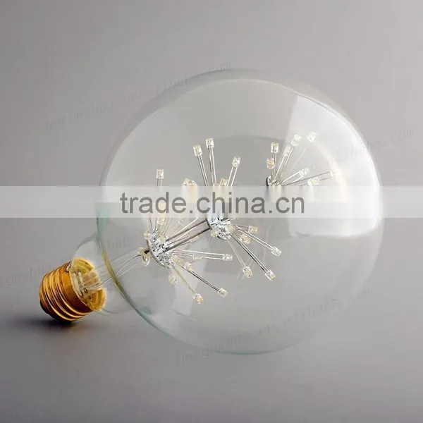 Vintage Retro Filament Light Bulb Round Shape Fireworks Led Light Bulb G125 photo-4