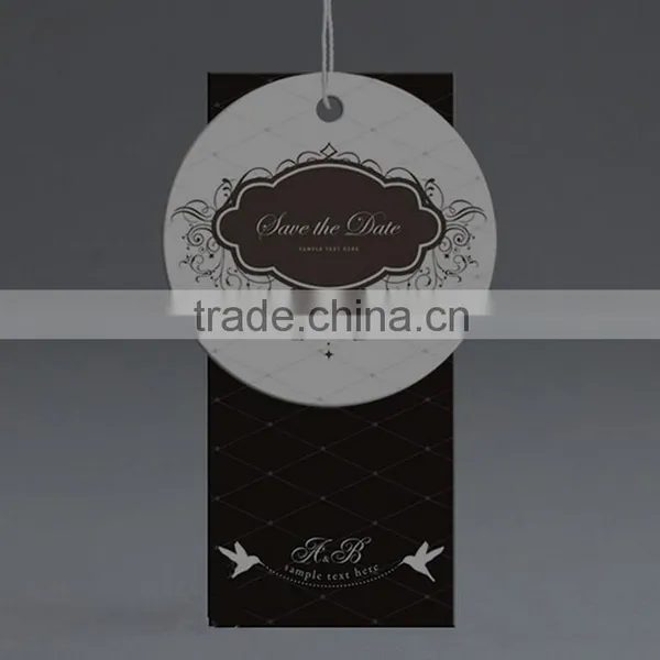 black price tag with company logo