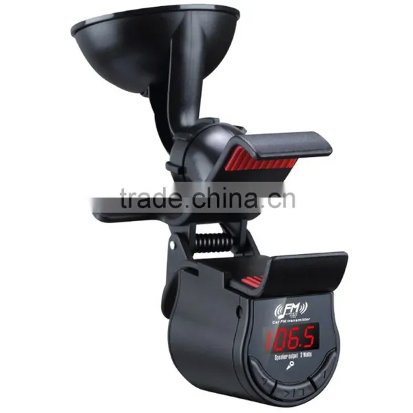 Car FM Transmitter With 360 Degree Phone Holder for IPhone Samsung Smartphones photo-3