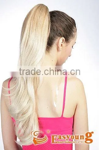 Blonde Ponytail Hair Extension, Claw Clip Hairpieces for Wigs photo-2