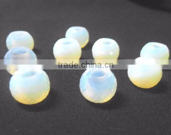 AAA Quality Chinese Fire Opal Faceted Handmade Big Hole Round Ball Beads