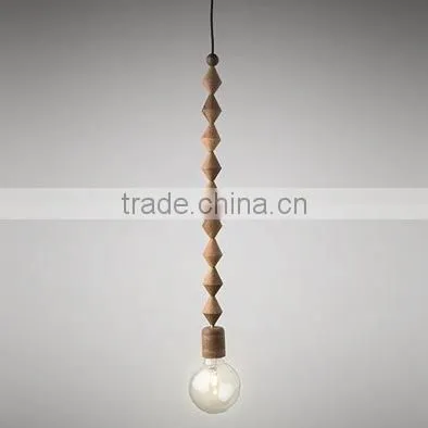 New Edison Vintage Retro Wooden Fixture Pendant Light Colorful Fabric Cable Lamp photo-2