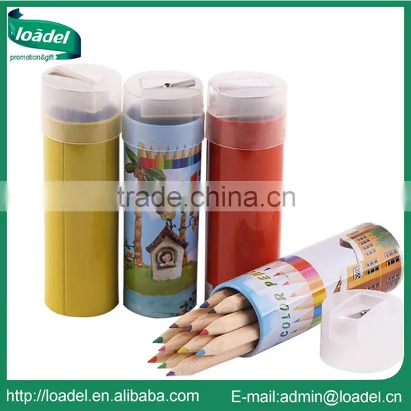 12pcs Short Color Pencils Set Tin