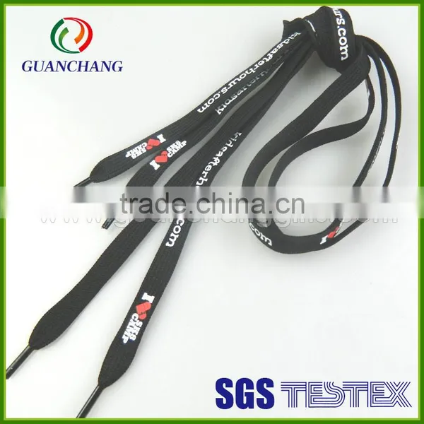 polyester printed black shoelace for sale