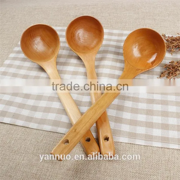 Chinese Natural Wood Soup Spoon, Green Wooden Spoon for Custom Printed Kitchen photo-3
