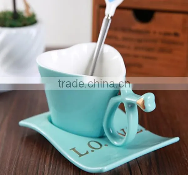 250ml Ceramic Mug With Special Handle Heart Shaped Coffee Mug photo-3