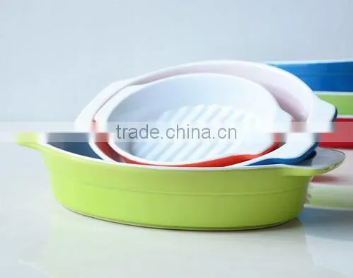 7''/9''/11'' Fish Shape Bakeware Ceramic Fish Bakeware Noodle Ceramic Tray Fish Shape Bakeware Set photo-5