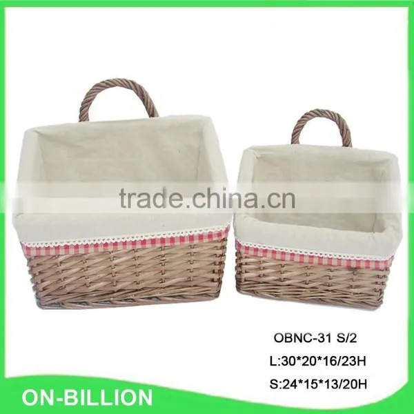 Home Sundries Storage Wicker Handmade Baskets With Liner photo-5