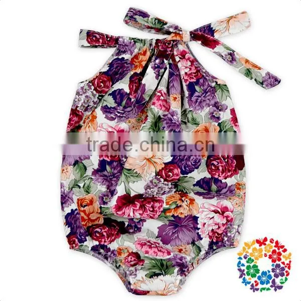 Wholesale Girl Clothing Smock Bubble Baby Girl Romper Florals Inftant Toddler Clothes Baby Cotton Romper photo-5