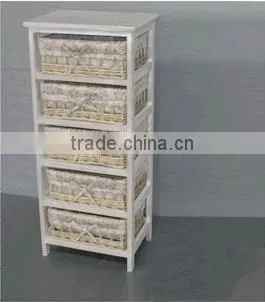 Wooden Cabinet With Wicker Baskets photo-5