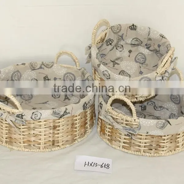Handmade Weave Beautiful Maize Peel Storage Basket With Lining photo-3