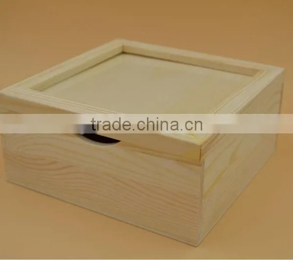 unfinish photo frame wood box wooden treasure chest frame box