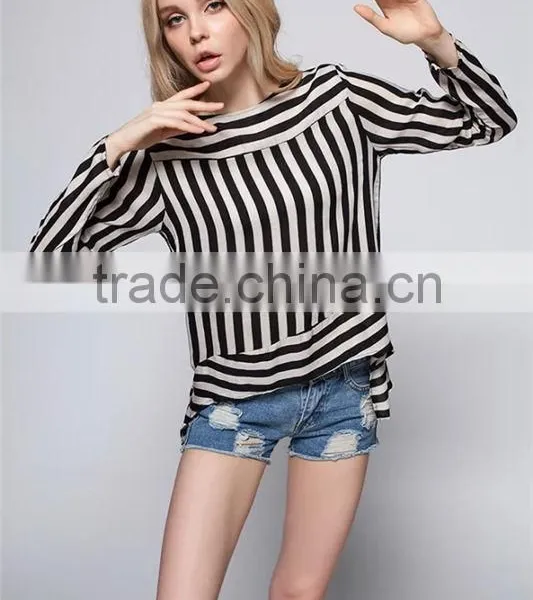 Women's Boat Neck Key Hole Back Long Sleeve Shirt Summer Casual Blouse photo-5
