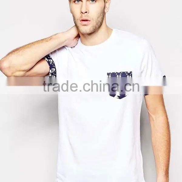 OEM New Design Round Neck 100% Cotton Blank Pocket T Shirt Wholesale photo-2