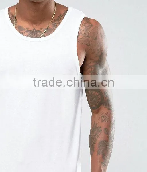 Cheapest New Design Custom Manufacture White Color Sleeveless Gym Wear Comfortable Spandex Cotton Fashion Men's Tank Tops photo-3