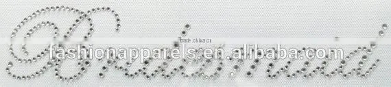 Custom Wedding Words Hot Fix Rhinestone for Clothing photo-4