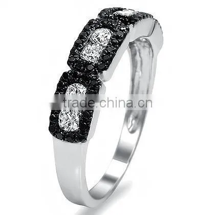 Korean Fashion Fresh Simple Jewelry S925 Sterling Silver Black Rings for Young Girls photo-2