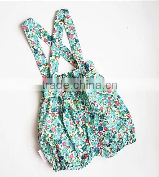 Custom Boutique Baby Girl Flower Printed Bubble Cotton Pants photo-4