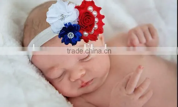 Baby 4th of July Pearl and Rhinestone Headbands For Girls Hair Decoration photo-2