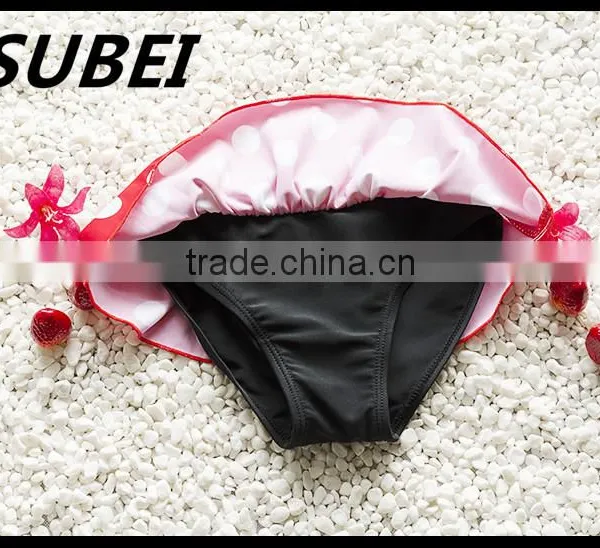 Children's Swimsuit Girls Swimsuit Big Wave Point Split Child Bikini Two-piece Swimsuit Children Swimming Cap photo-4