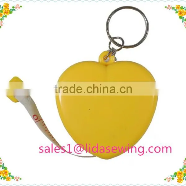 Heart Shape 60inch Retractable Sewing Tool Tape Keychain photo-3