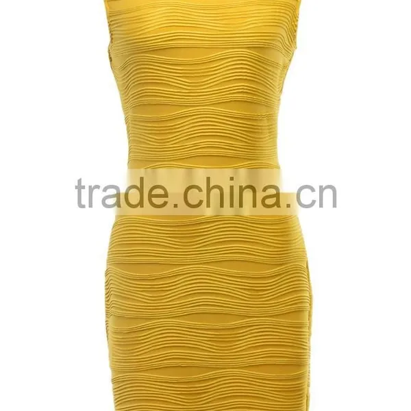 Fashionable Corrugated Sexy Dress With no Sleeves and Trim Skirt PS05 photo-3