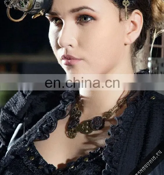 Steampunk Cogwheel Gear Brass Necklace photo-4