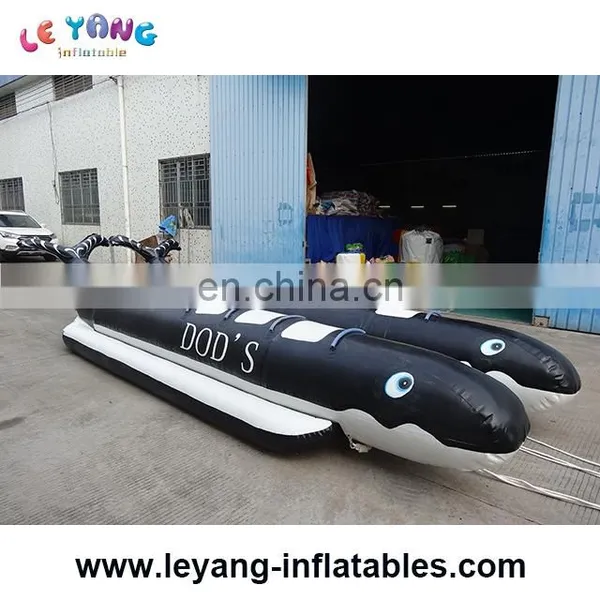 Popular Giant Black Shark Inflatable Water Toys Banana Boat for Sale photo-2