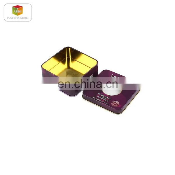 Square Metal Perfume Packing Tin Box With PVC Window on the Lid photo-2