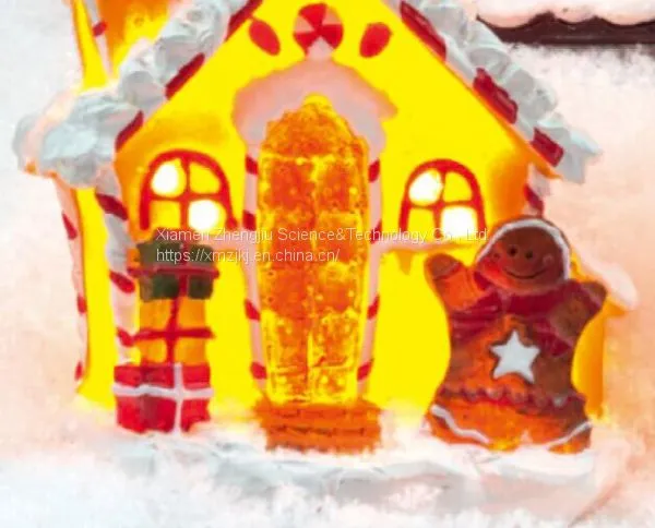 X'mas House With 10 Light Set Customized European-style Creative Christmas Decoration House LED Night Light Simulation Cookie House Resin Crafts Decoration photo-4
