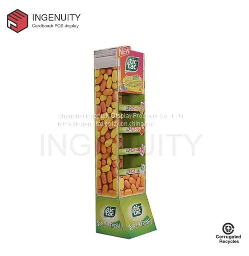 Floor Standing Cardboard Display Rack for Chutty,Cardboard Floor Display,Cardboard Pop Display