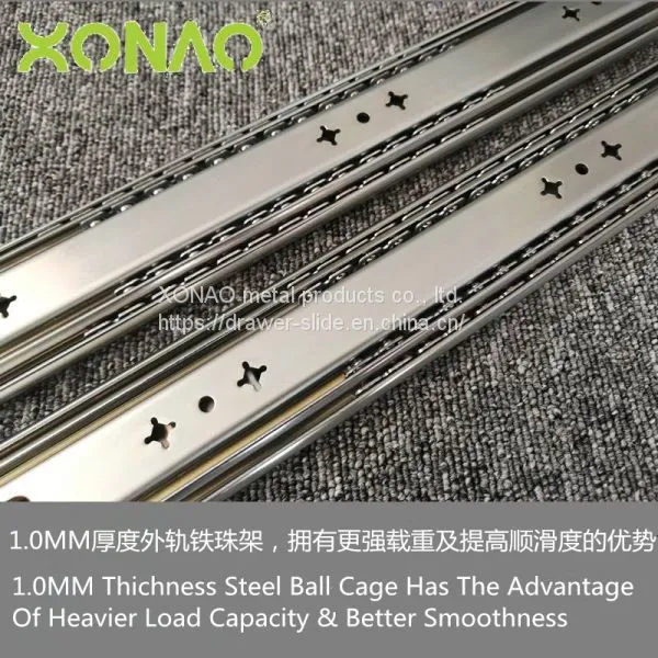 53mm Heavy Duty Full Extension Ball Bearing Slide, 250 LB Load Capacity, Without Quick Releas Clip photo-4