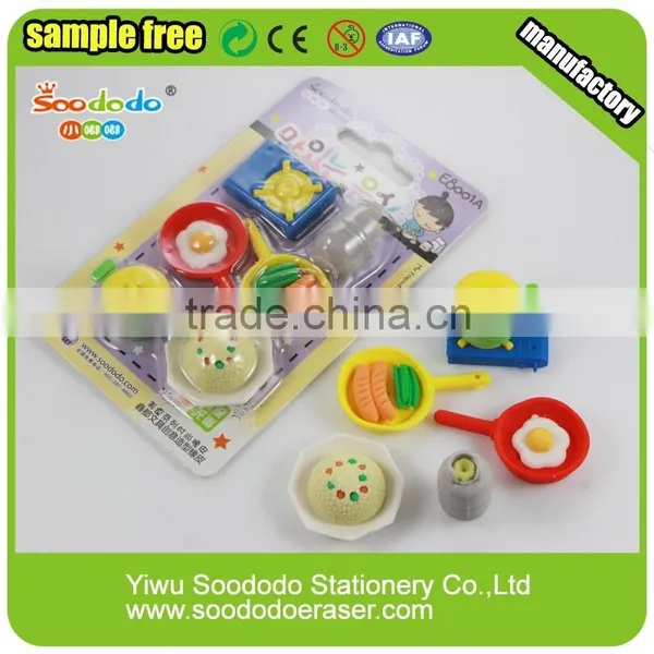 3D Kitchen Utensils and Appliances & Food Shaped Erasers