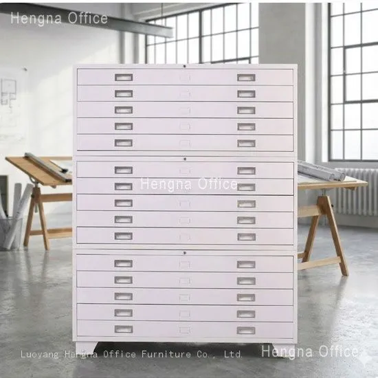 A0 Flat File Cabinet With 5 Drawers and Lockable Wheels — Steel Blueprint Storage for Architecture Firms photo-1