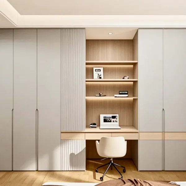Hangmei Solid Wood Cream-style Solid Wood Clad Door, 2.75-meter One-piece Floor-to-ceiling Stylish Skeletal Door photo-5