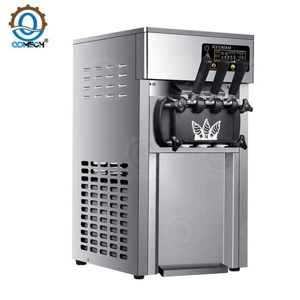 Máquina de Sorvete Soft Serve em Aço Inoxidável Mo-Qdmech SC004 12L/h com Alerta de Baixo Ingrediente para Restaurantes de Fast Food