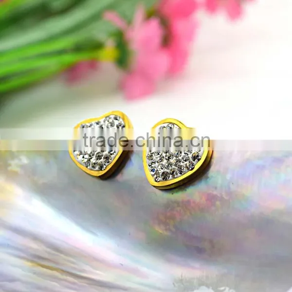 High Quality Women European Fashion Jewelry Set Chain Crystal Pendant Necklace & Charm Heart Earrings photo-3