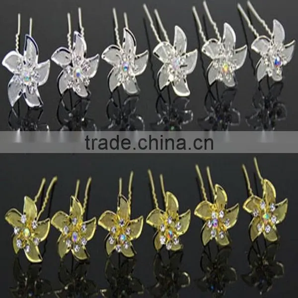 Gold Flower Pins Hair Accessories Metal Hair Clips photo-2