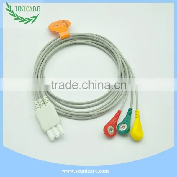 High Quality ECG M1673A Snap Type 3 Leadwires ECG Cable photo-4