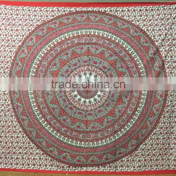Gypsy Blue Cotton Tapestry Tribal Mandala Beach Cover Throw Hanging Bedsheets From India photo-6