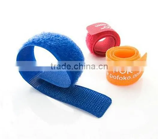 Good Quality Colorful Hook And Loop Tape Logo Print Tie Strap photo-4