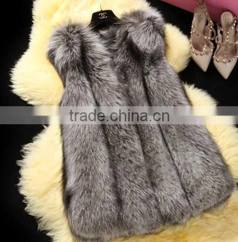 QYQX Cheap Fashionable Silver Fox Fur Vest photo-5