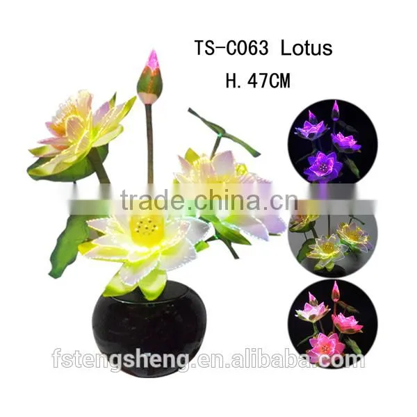 Fiber Optic Led Lotus Flower Light Wedding Decor Artificial Led Lamp photo-3